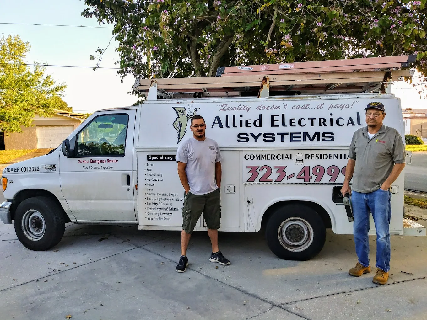 Allied electrician by service truck